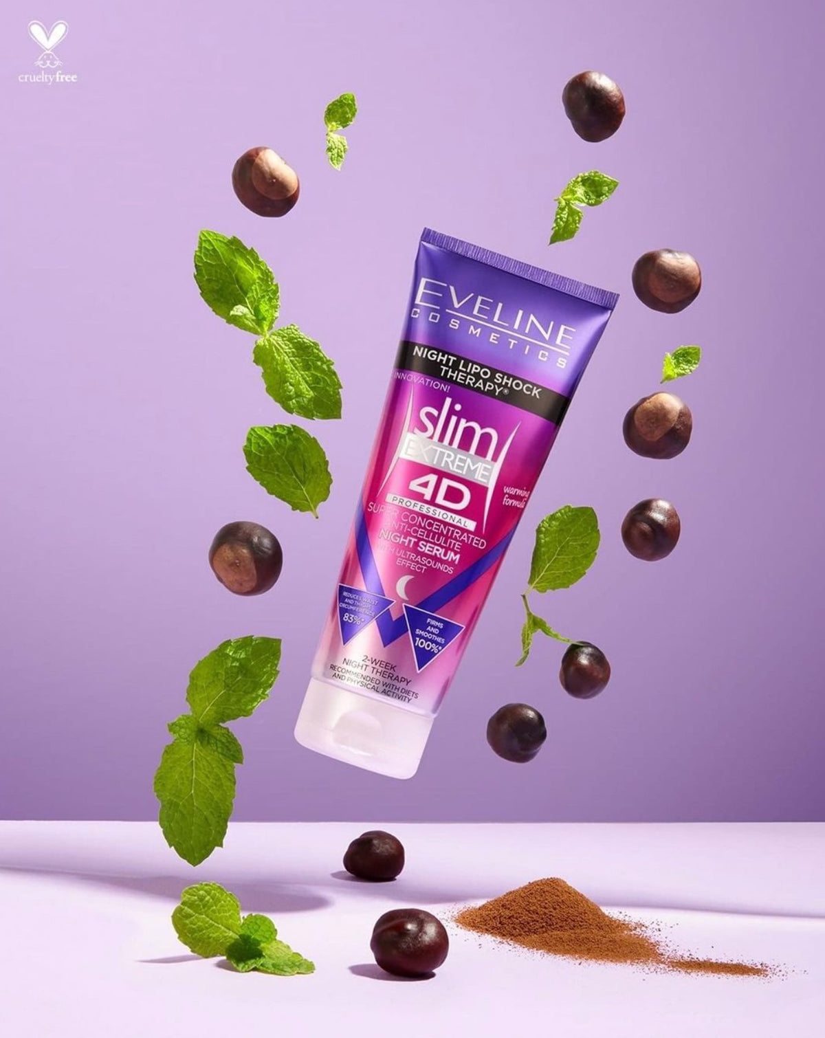Eveline Cosmetics Slim Extreme 4D Super Concentrated Anti-Cellulite Night Serum — chestnut and mint