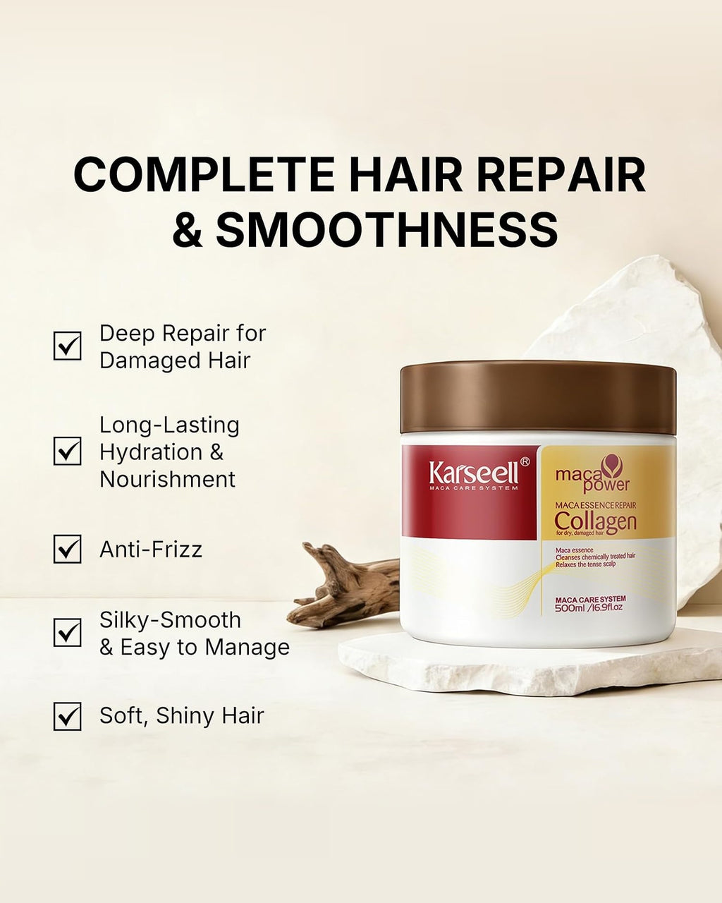 Karseell Collagen Hair Treatment Deep Repair Collagen Hair Mask 500ml — complete hair repair