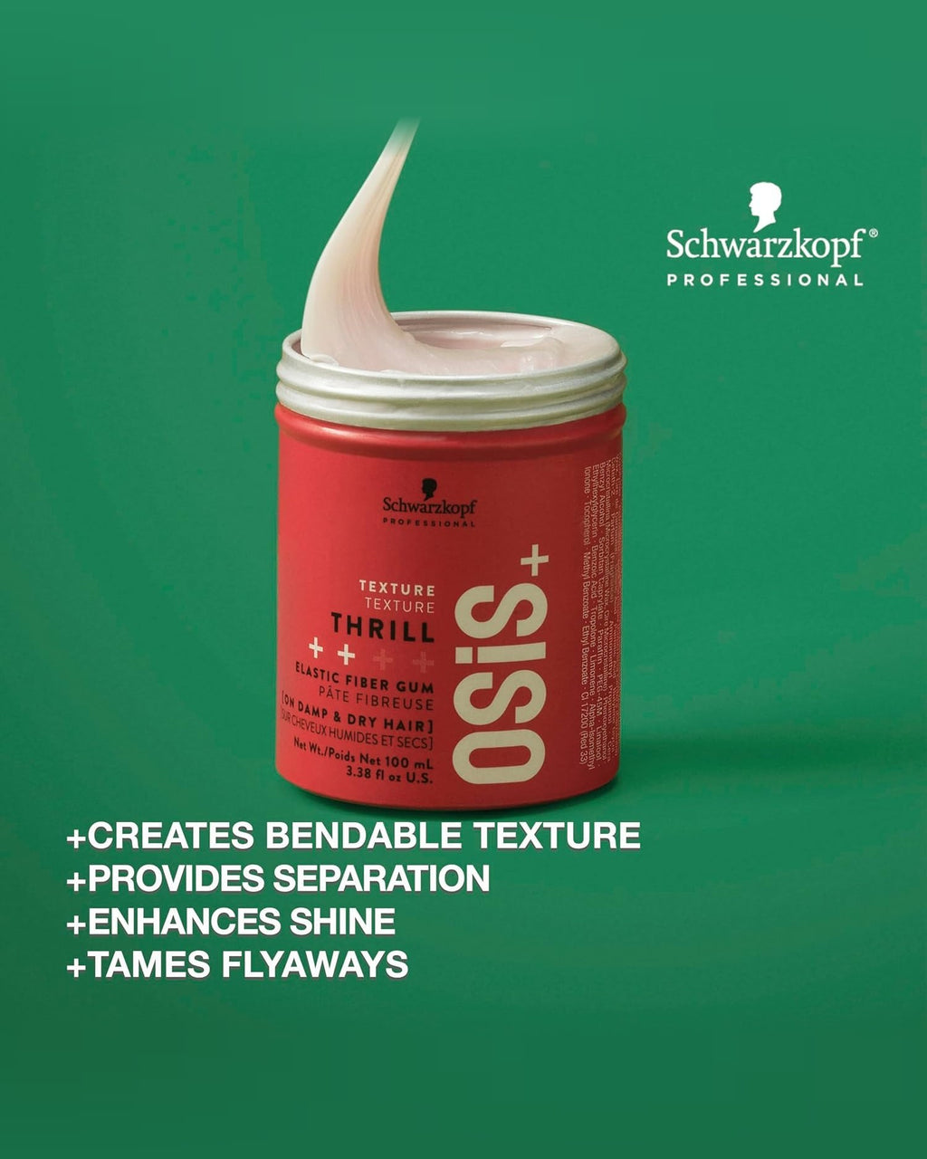 Schwarzkopf OSiS+ Thrill Elastic Fibre Gum 100ml — four benefits