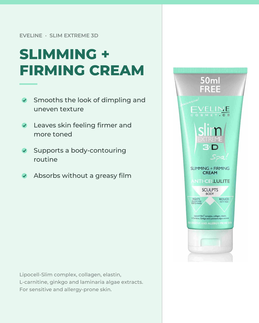 Eveline Cosmetics Slim Extreme 3D Slimming + Firming Cream — what it does