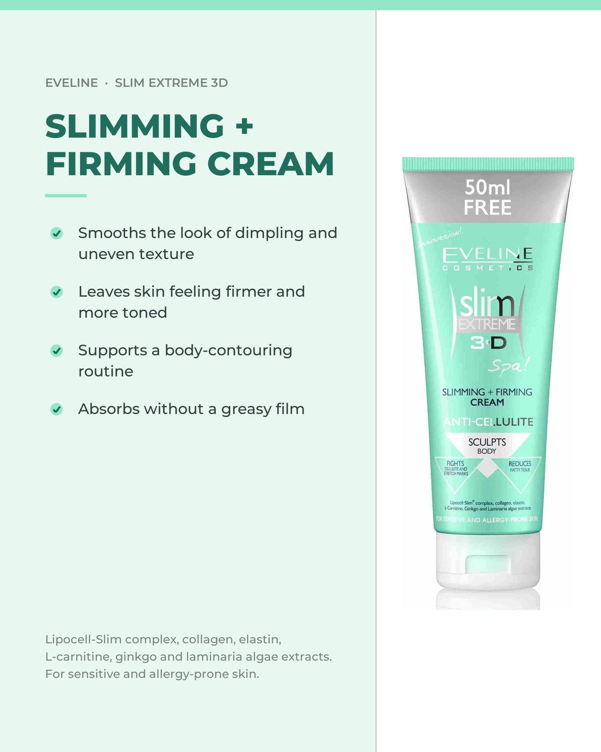Eveline Cosmetics Slim Extreme 3D Slimming + Firming Cream — what it does