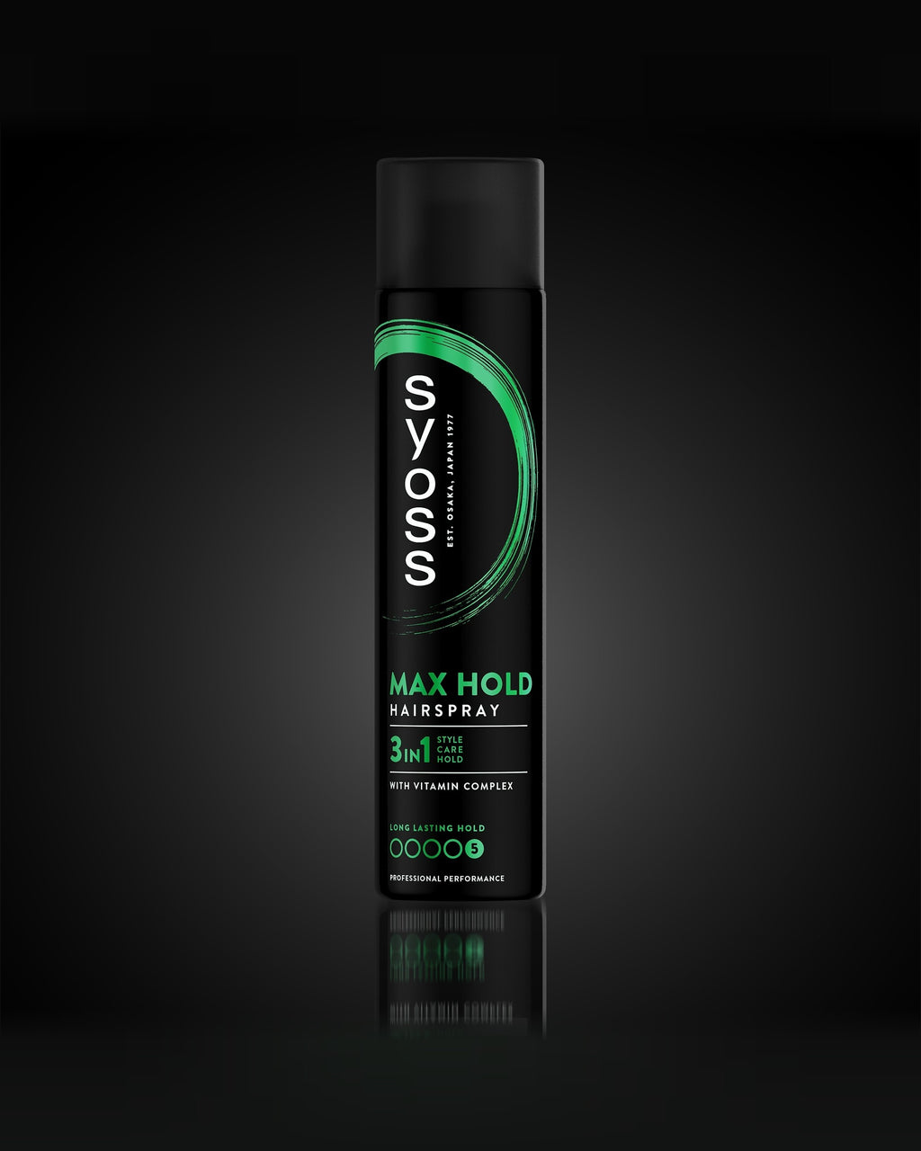 Syoss Max Hold Hairspray 400ml: can on black