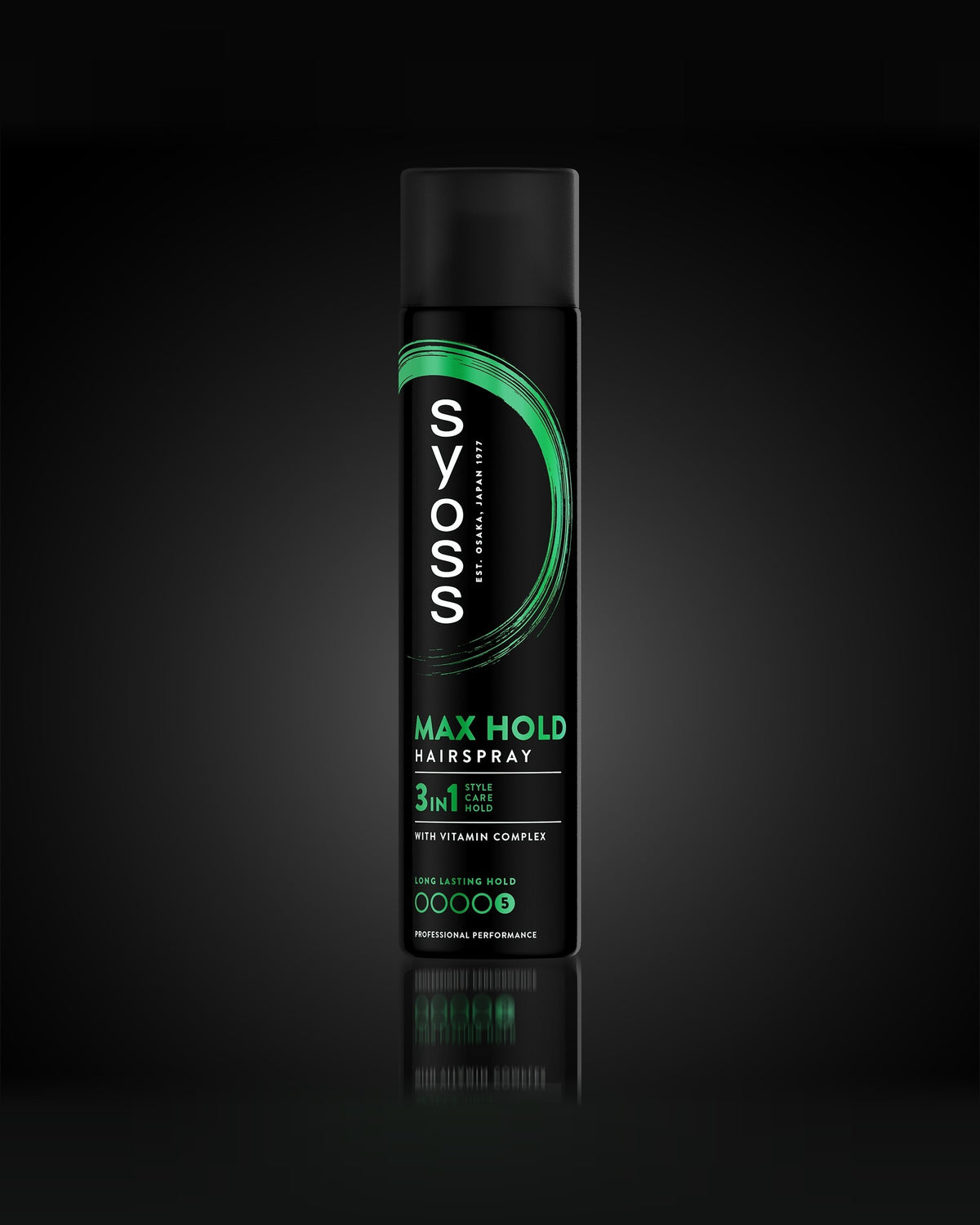 Syoss Max Hold Hairspray 400ml: can on black