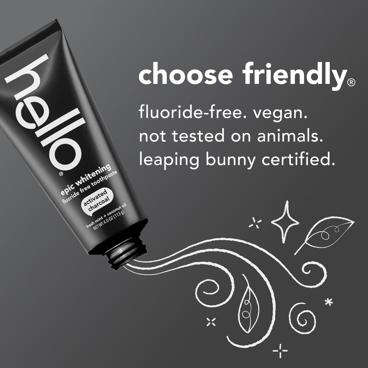 Hello Epic Whitening Activated Charcoal Toothpaste 113g — key feature
