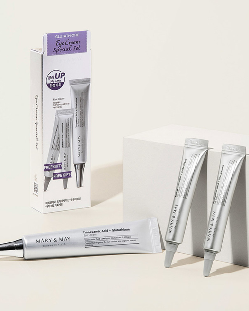 Mary & May Tranexamic Acid + Glutathione Eye Cream SPECIAL SET (ONE 30g + TWO 12G)